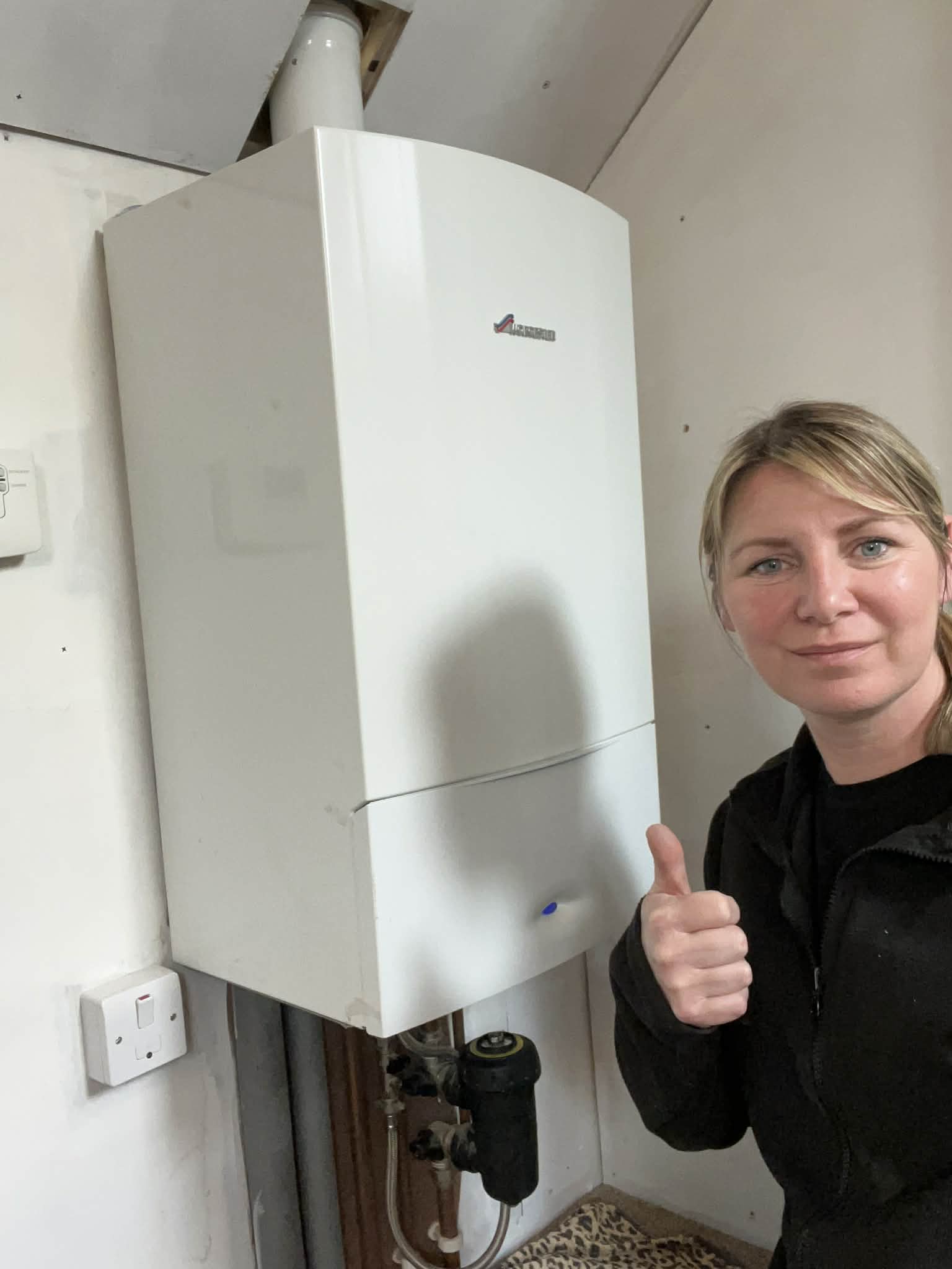 Louise Bee with a newly installed Worcester Bosch boiler